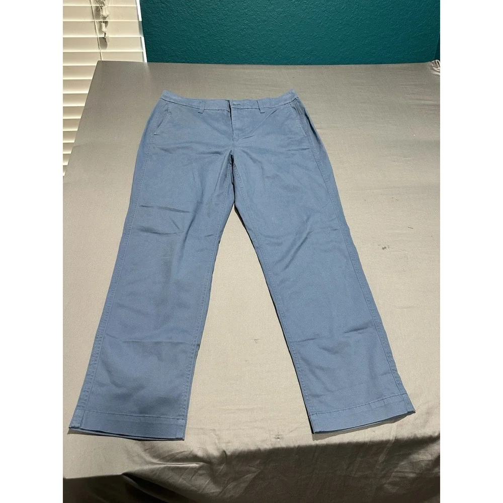 J Crew High rise Girlfriend Chino Light Blue Pants 12 NWT